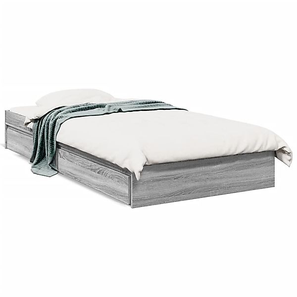 vidaXL Bettgestell mit Schubladen Grau Sonoma 75x190 cm Holzwerkstoff Model günstig online kaufen
