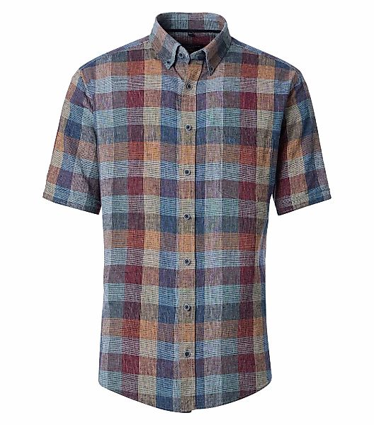 CASAMODA Kurzarmhemd "CASAMODA Leinenhemd Kurzarm kariert" günstig online kaufen