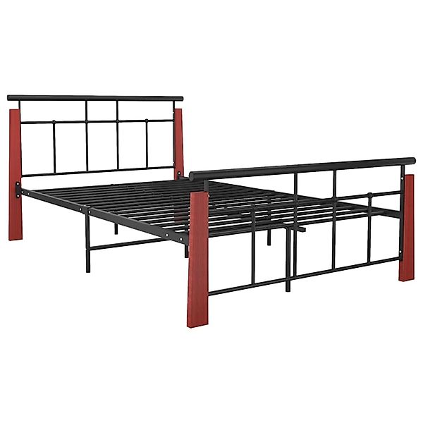 Bettgestell Metall Und Massivholz Eiche 120x200 Cm günstig online kaufen