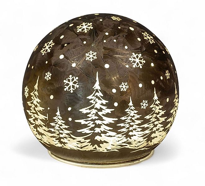 formano LED Dekolicht Glas-Kugel Frosty Braun 12 cm Timer 6h/18h Weihnachte günstig online kaufen