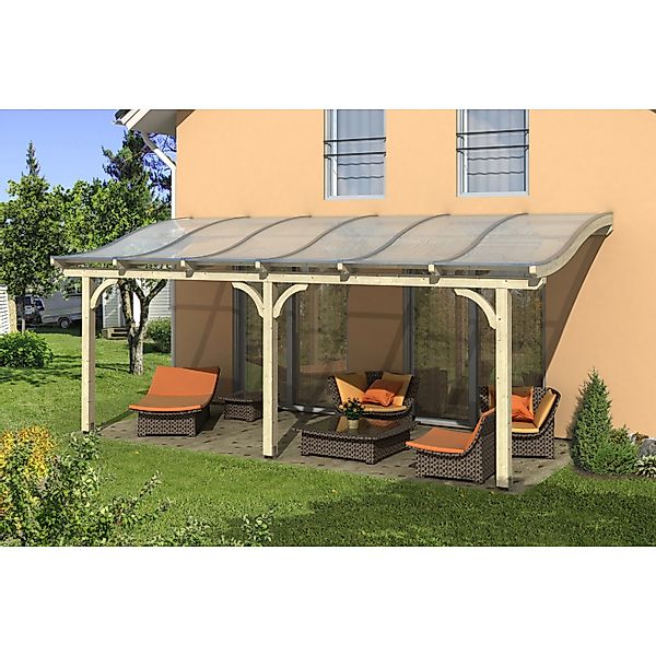 Skan Holz Terrassenüberdachung Venezia B x T 648 cm x 389 cm Leimholz Natur günstig online kaufen