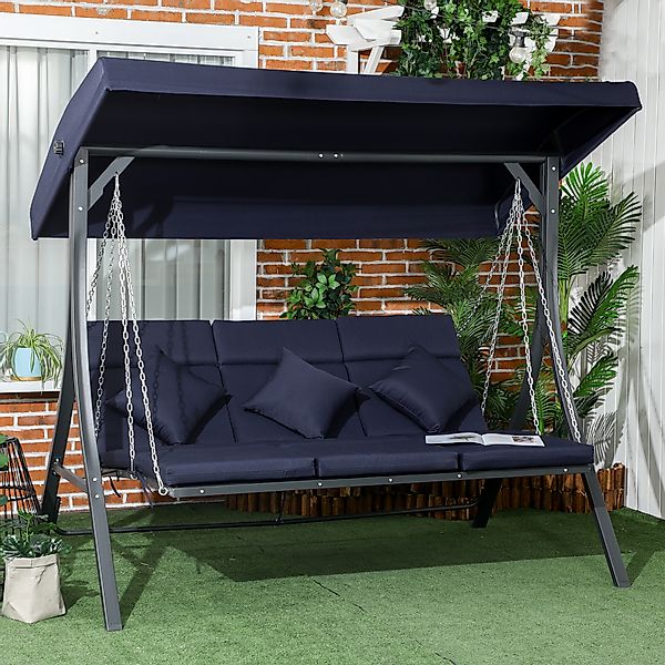 Outsunny Hollywoodschaukel 3-Sitzer, bis 270 kg belastbar, Schaukelbank mit günstig online kaufen