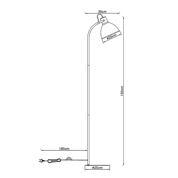 Brilliant Stehlampe »Erena«, 1 flammig, Leuchtmittel E27   ohne Leuchtmitte günstig online kaufen