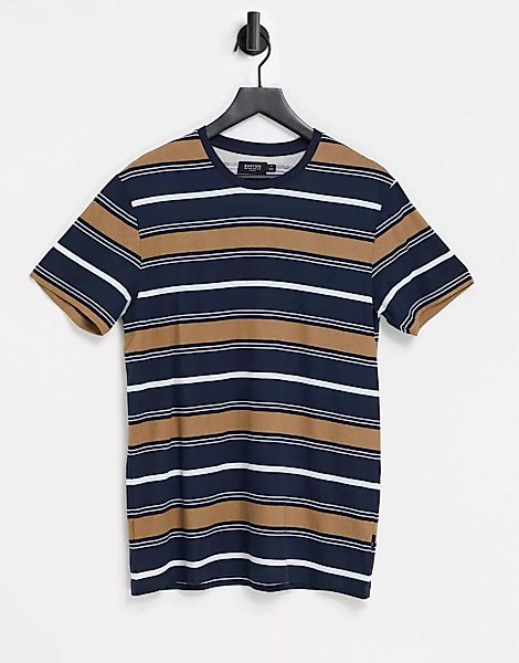 Burton Menswear – Pullover in Marineblau mit breiten horizontalen Streifen günstig online kaufen