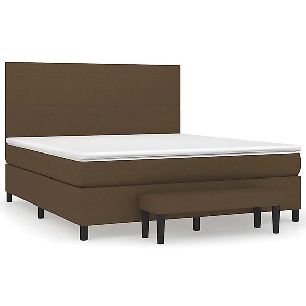 vidaXL Boxspringbett Boxspringbett mit Matratze Dunkelbraun 180x200 cm Stof günstig online kaufen