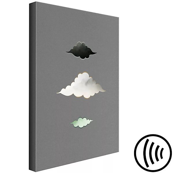 Leinwandbild Abstrakte Wolken - bunte Wolken auf einem grauen Hintergrund X günstig online kaufen