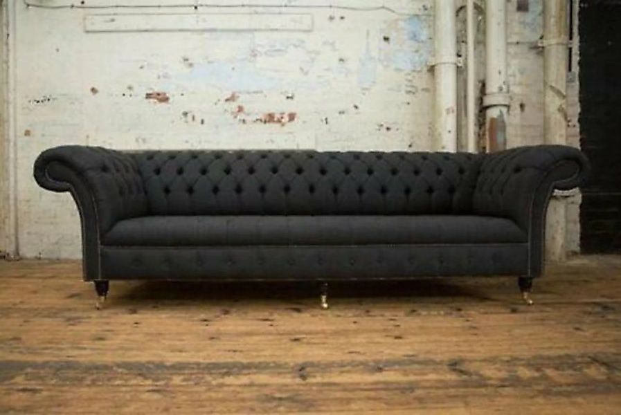 JVmoebel Chesterfield-Sofa, Chesterfield Schwarz Couch Sofa Polster 4 Sitze günstig online kaufen