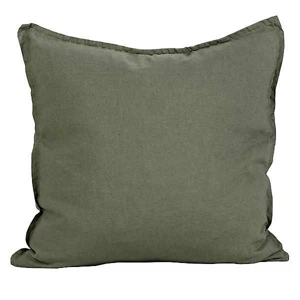 Washed linen Kissenbezug 50 x 50cm Khaki (grün) günstig online kaufen