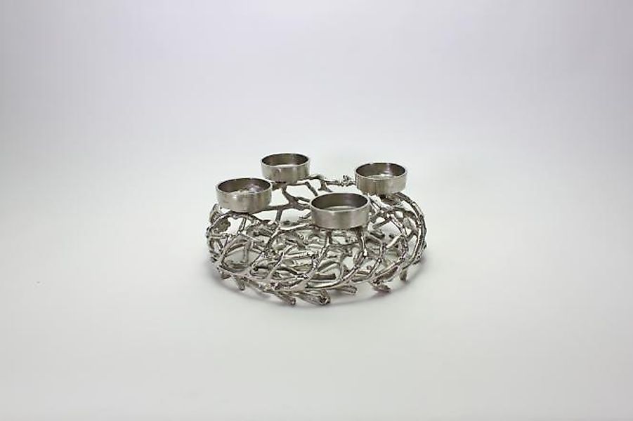 Deko Kranz Äste mit 4 Kerzenhaltern 39x15 cm Grau von Werner Voss günstig online kaufen