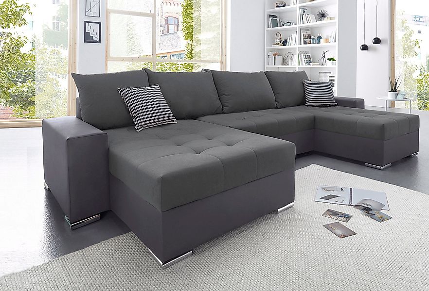COLLECTION AB Wohnlandschaft "Josy XL U-Form, Breite: 313 cm" mit Bettfunkt günstig online kaufen