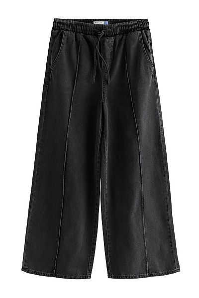 Next Weite Jeans Denim-Jogginghose mit Biesen und weitem Bein (1-tlg) günstig online kaufen