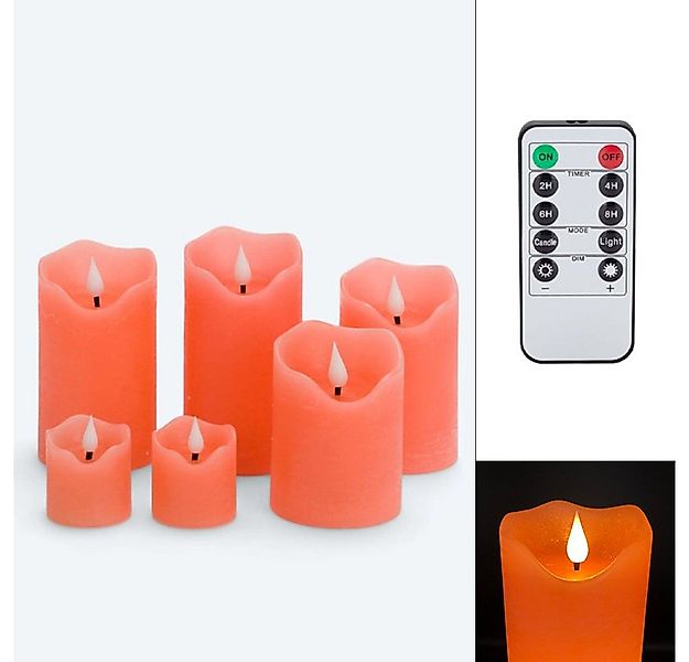 Online-Fuchs LED-Kerze 6er Set LED-Kerzen aus Echtwachs mit Dimmer, Timer u günstig online kaufen