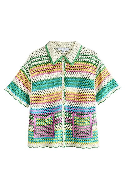 Next Hemdbluse Co-Ord Kurzarmhemd mit Häkel- und Strickdetails (1-tlg) günstig online kaufen