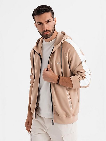 OMBRE Sweatjacke Herren-Kapuzenpulli mit Reißverschluss und Paspel günstig online kaufen