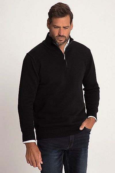 JP1880 Rundhalspullover Stricktroyer Stehkragen Zipper Langarm günstig online kaufen