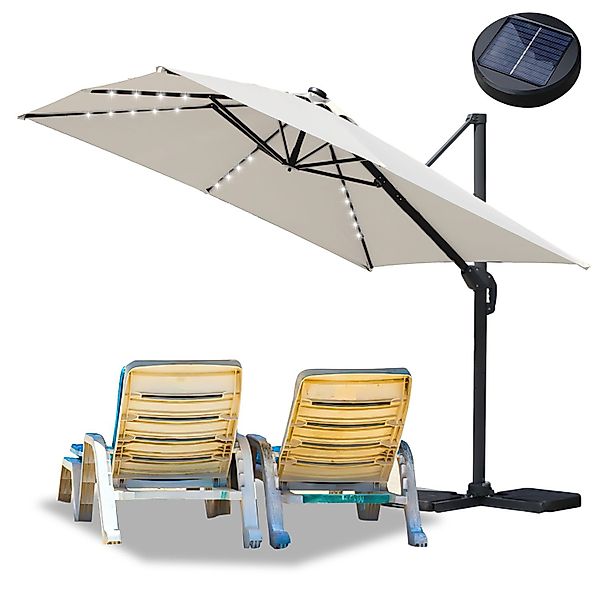 Clanmacy Sonnenschirm Sonnenschirm mit LED Beleuchtung günstig online kaufen