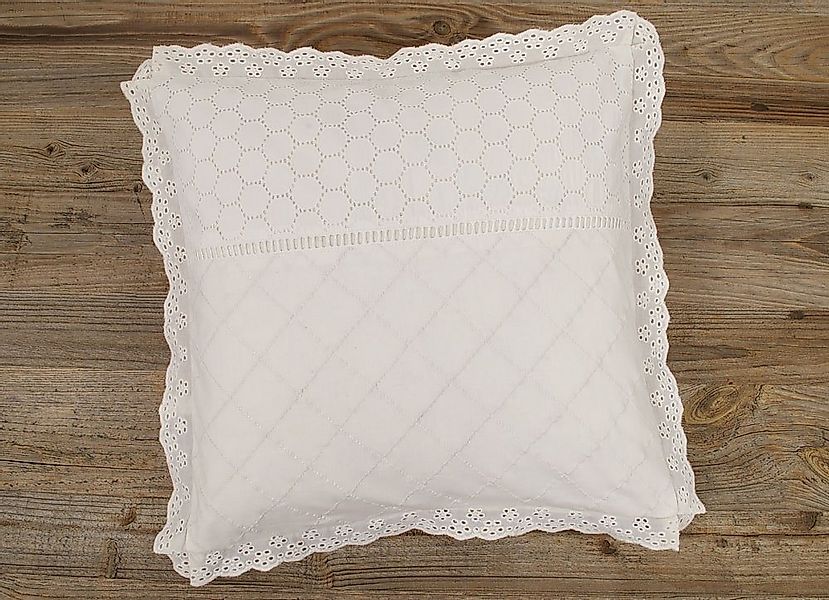 matches21 HOME & HOBBY Kissenbezüge Kissen-Bezug 40x40 cm Ivory Rüschen Vin günstig online kaufen