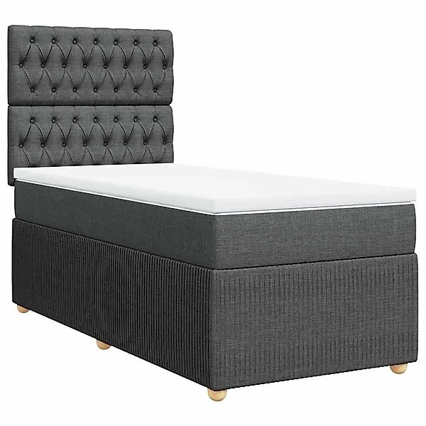 vidaXL Boxspringbett mit Matratze Dunkelgrau 90x190 cm Stoff 3294219 günstig online kaufen