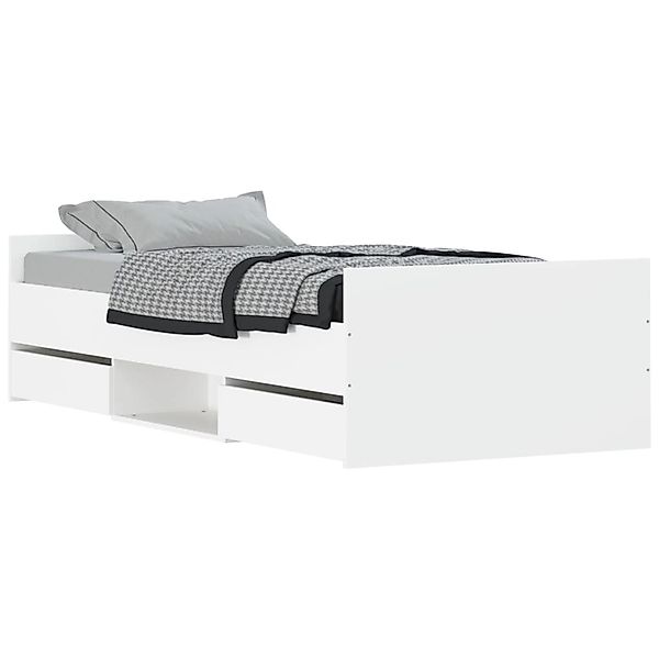 vidaXL Bettgestell, Bettrahmen mit Kopf- und Fußteil Weiß 90x190 cm günstig online kaufen