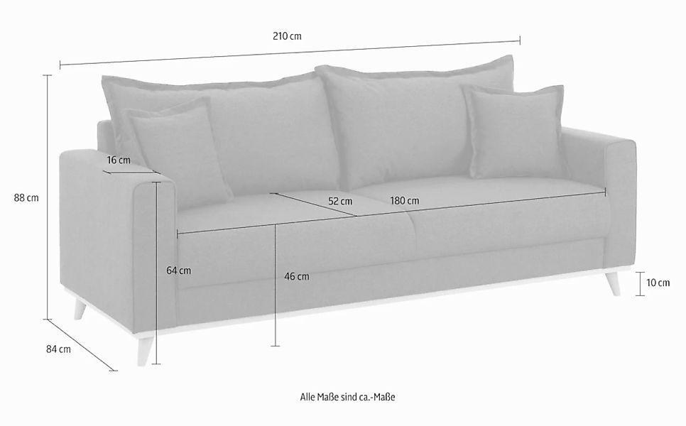 Home affaire 3-Sitzer "Edina", auch in Baumwollmix-Bezug, im skandinavische günstig online kaufen