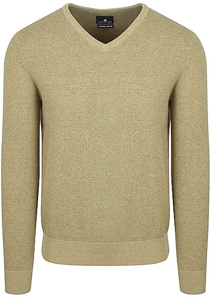 State Of Art Pullover Structure V-Ausschnitt Grün - Größe 3XL günstig online kaufen