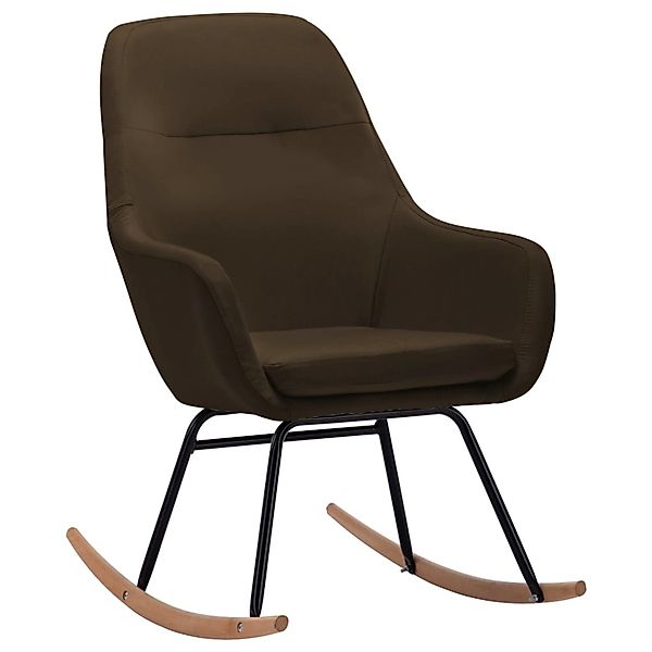 vidaXL Schaukelstuhl Braun Stoff Modell 2 günstig online kaufen