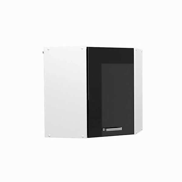 Vicco Schranksystem R-Line, Schwarz Hochglanz/Weiß, 57 cm Eckhängeschrank m günstig online kaufen