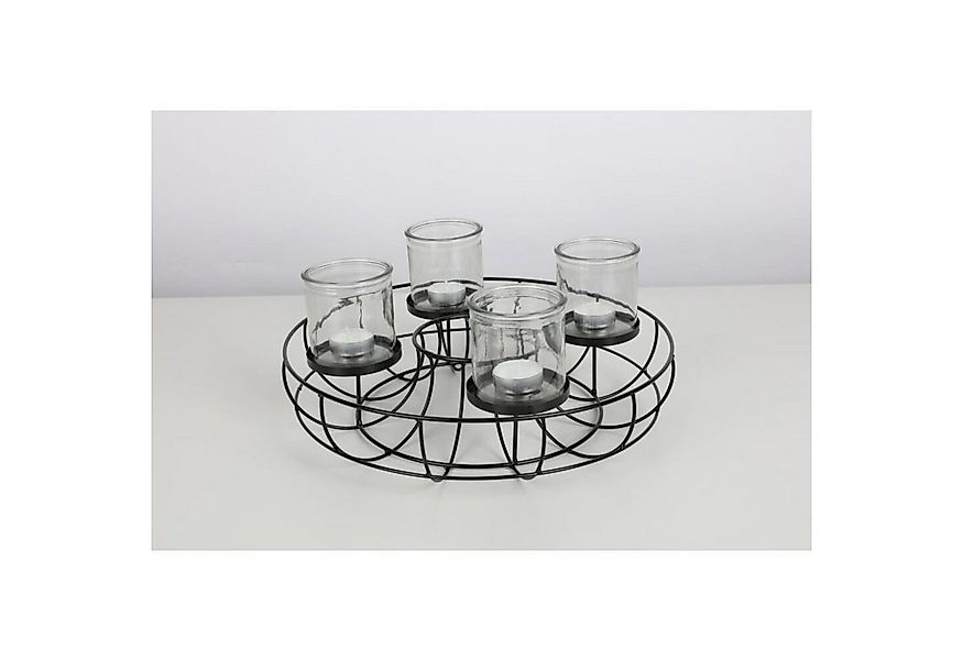 BURI Adventskranz Metall-Adventskranz Ø35cm mit Metallschale Weihnachtsdeko günstig online kaufen