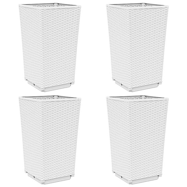 vidaXL Pflanzkübel 4 Stk Weiß 32,5x32,5x57 cm PP 367854 günstig online kaufen