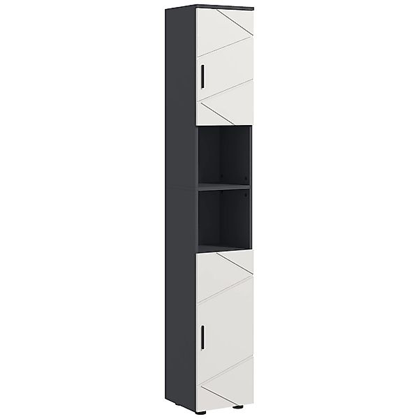 kleankin Badezimmerschrank Spanplatte 30L x 30B x 183H cm Dunkelgrau günstig online kaufen