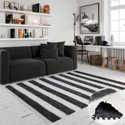 OTTO home Teppich "Benja" rechteckig 10 mm Höhe Handweb Teppich, gestreift, günstig online kaufen