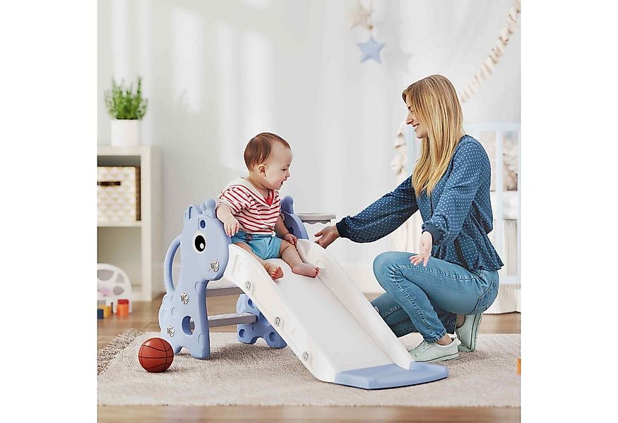 AIYAPLAY Rutscher Kinderrutsche, 3 in 1, Kleinkinderrutsche mit Basketballk günstig online kaufen