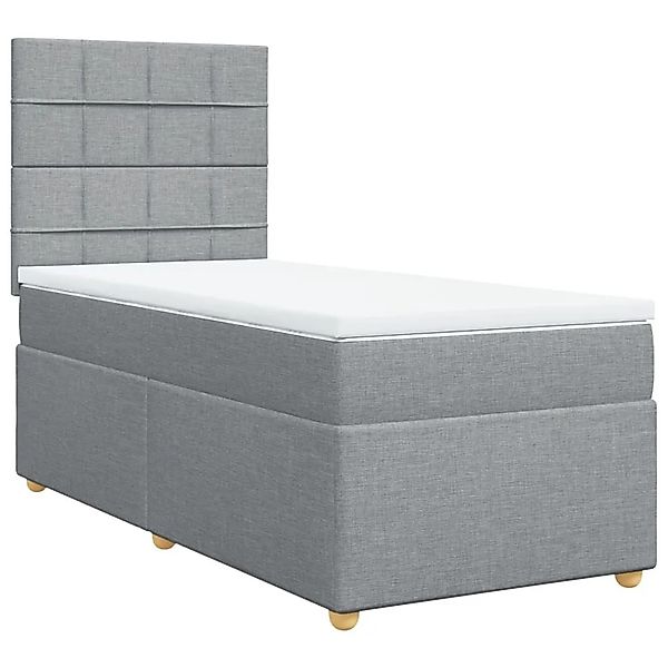 vidaXL Boxspringbett mit Matratze Hellgrau 80x200 cm Stoff 3293407 günstig online kaufen