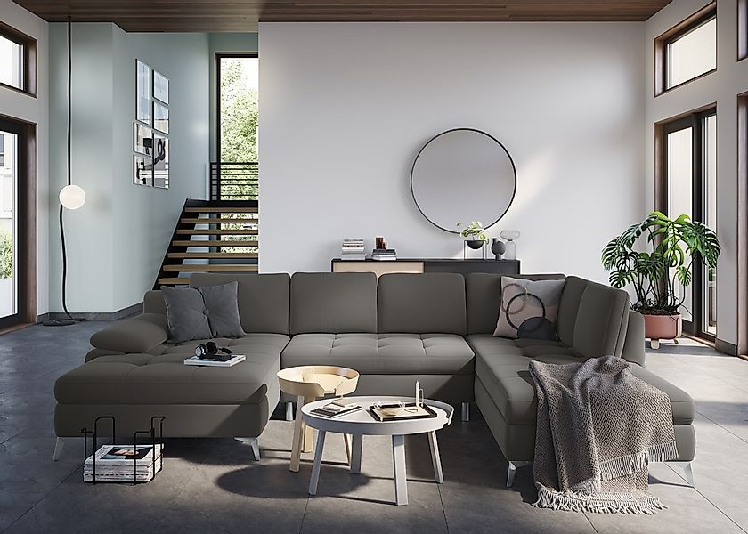 sit&more Wohnlandschaft »Latigo U-Form« mit Recamiere, wahlweise mit Bettfu günstig online kaufen