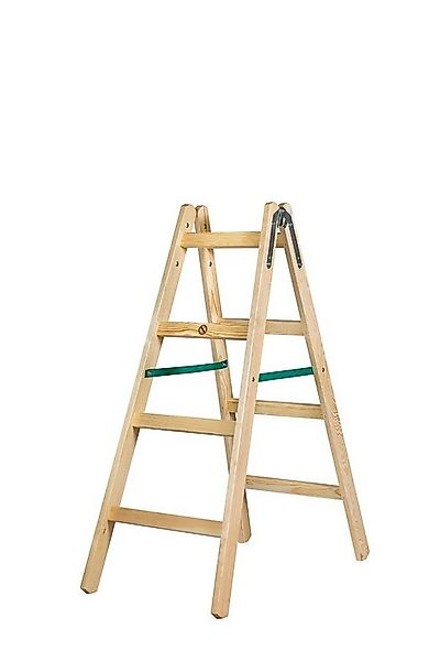 Systafex® Doppelleiter Leiter Doppelstufenleiter Stehleiter Holzleiter 2x 4 günstig online kaufen