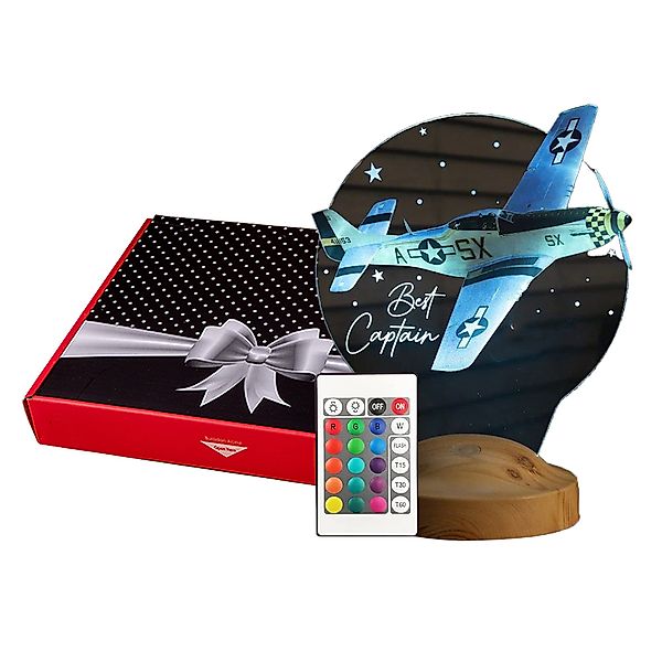 Geschenkelampe LED Nachttischlampe Flugzeug 3D farbiges günstig online kaufen