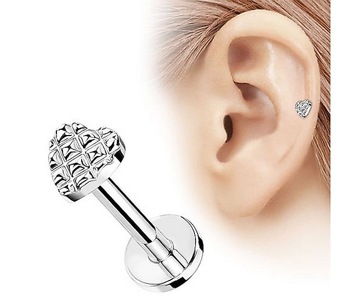 Taffstyle Piercing-Set Tragus Ohr Knorpel Helix Piercing Herz Muster, Steck günstig online kaufen
