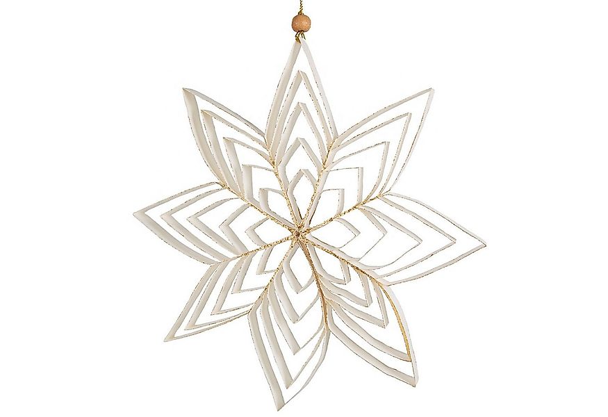 Logbuch-Verlag Dekofigur Großer Papierstern zum Aufhängen in Weiß Gold, 30 günstig online kaufen