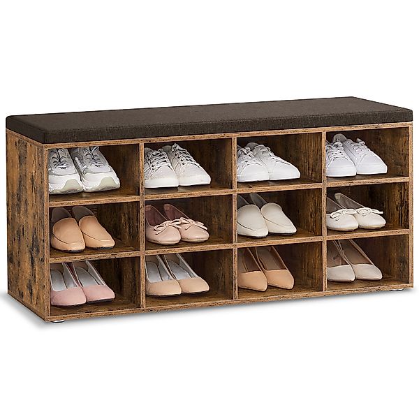 VASAGLE Schuhbank, Schuhregal, mit 12 Fächern, günstig online kaufen