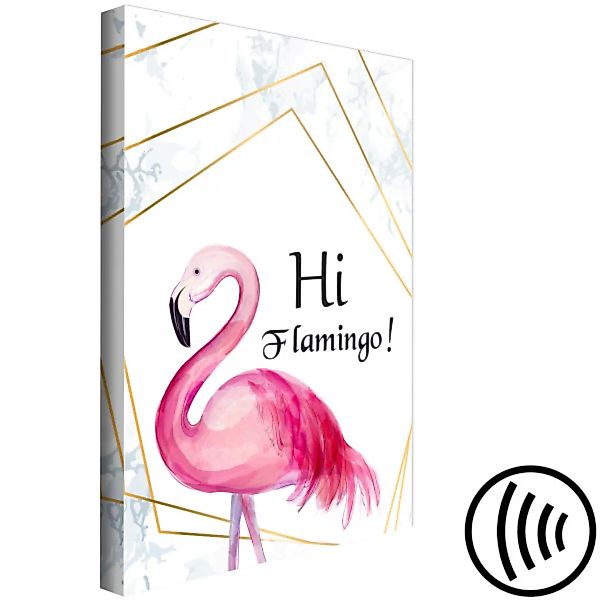 Bild auf Leinwand Hi Flamingo! (1 Part) Vertical XXL günstig online kaufen