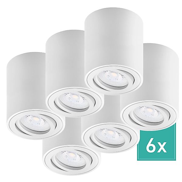 Oktaplex 6er Set Deckenspot Lile M inkl. LED-Module 3-Stufen Dimmbar Warmwe günstig online kaufen