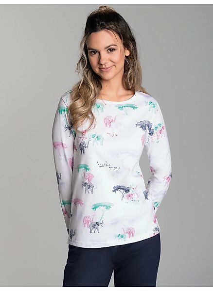 Trigema Schlafanzug "TRIGEMA Pyjama Oberteil mit Allover Safari-Print", 1 S günstig online kaufen