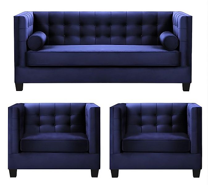 Xlmoebel Sofa Modernes blau-gruppiges Wohnzimmer-Schlafsofa aus Textilstoff günstig online kaufen