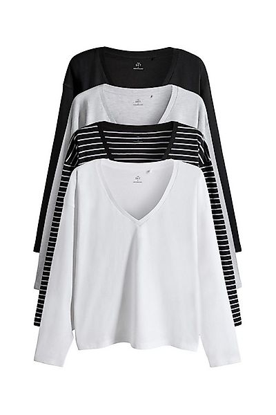 The Set V-Shirt The Set Relaxed Fit T-Shirts, 4er-Pack (4-tlg) günstig online kaufen