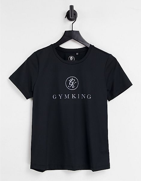 Gym King – T-Shirt in Schwarz mit Logo günstig online kaufen