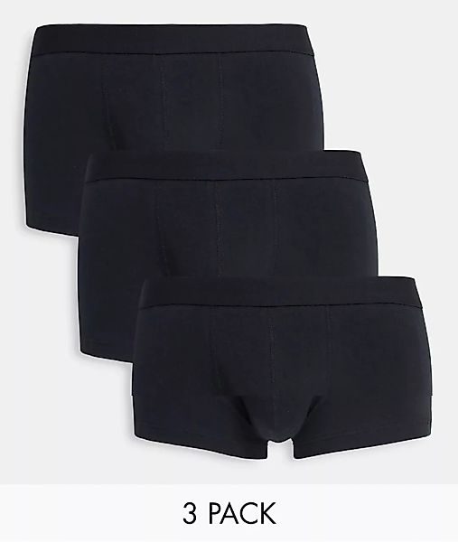 ASOS DESIGN – 3er-Pack schwarze, kurze Unterhosen günstig online kaufen