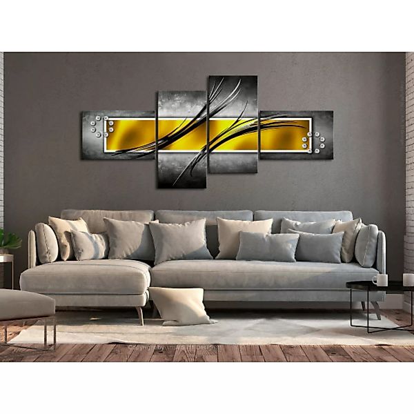 Wandbild Velvet Abstraction (4 Parts) Yellow XXL günstig online kaufen