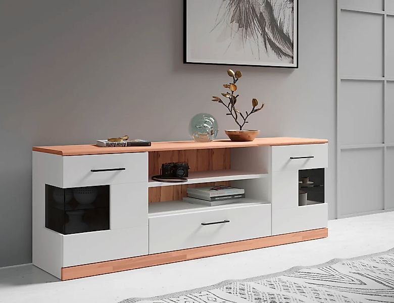 OTTO home Lowboard "Ribe,160cm breit,55cm hoch,Oberplatte massiv" Oberplatt günstig online kaufen