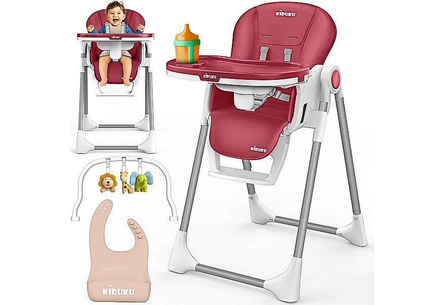 KIDUKU Kinderstuhl Baby 3in1 mit Neugeborenenaufsatz + Lätzchen, Spielbogen günstig online kaufen