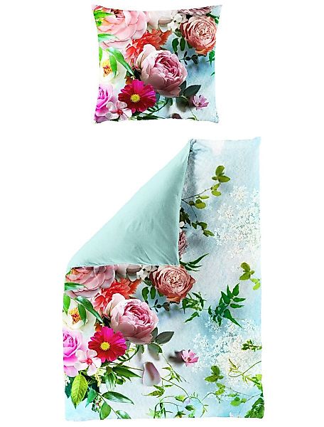 JACK Wendebettwäsche 135x200cm Digitaldruck Blumen Pfingstrose günstig online kaufen